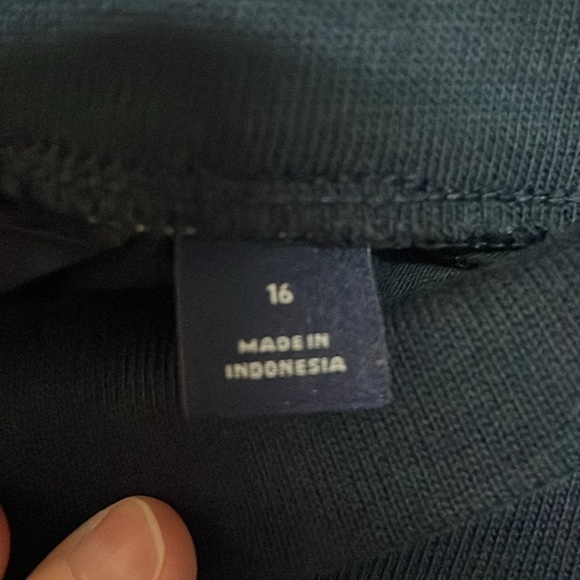 Lands' End size 16 Navy Blue 100% Cotton Pencil Mini Skirt with Built-in Shorts - Picture 3 of 9